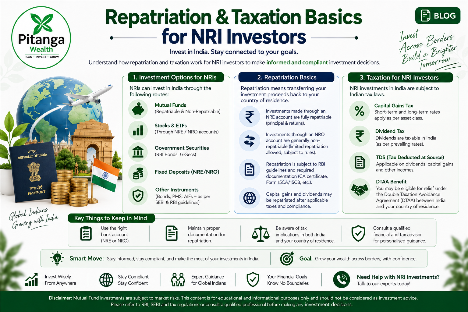 NRI investor understanding repatriation and taxation rules for funds moved abroad