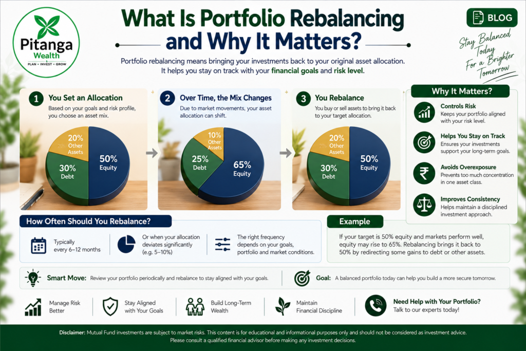 Portfolio rebalancing illustrated as restoring a portfolio's original asset mix.