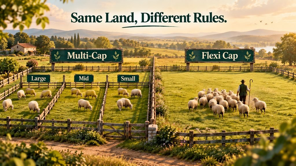 Flexi cap funds explained as equity funds investing across large, mid and small cap stocks