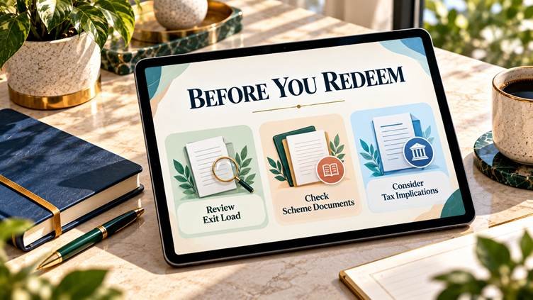 Reviewing exit load conditions and scheme documents before mutual fund redemption